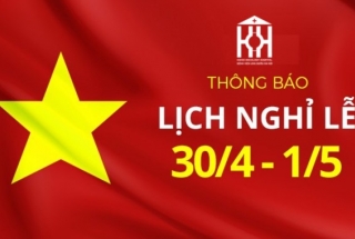 THÔNG BÁO NGHỈ LỄ 30/4, 1/5